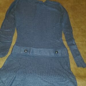 Women's Grey Long-sleeve  Sweater Dress